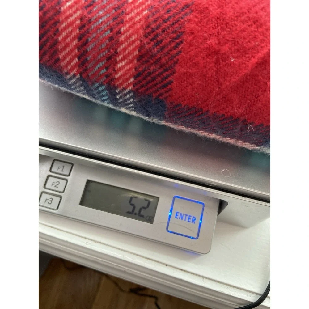 Hollister Red Plaid Fringe Logo Scarf Cozy Preppy Winter‎ Cabincore Outdoors Ivy